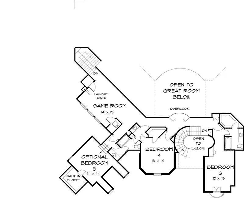 Second Floor - 164D-0021 - Shop House Plans and More