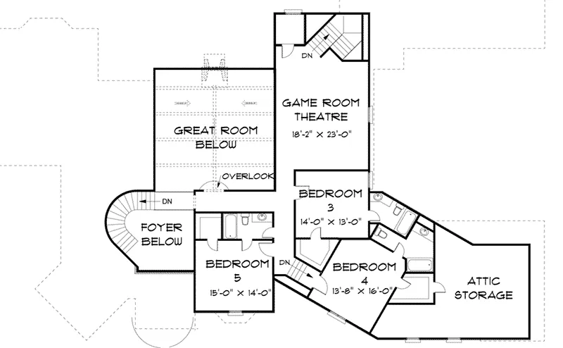 European House Plan Second Floor - 164D-0022 - Shop House Plans and More