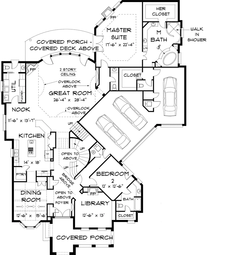 European House Plan First Floor - 164D-0023 - Shop House Plans and More