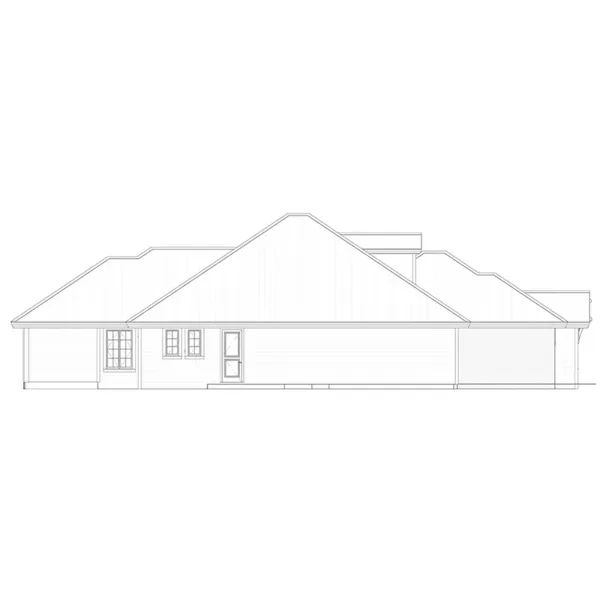 Ranch House Plan Left Elevation - Wiggins Bungalow Cottage 166D-0001 - Shop House Plans and More