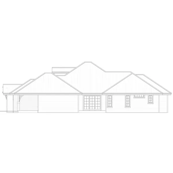 Ranch House Plan Right Elevation - Wiggins Bungalow Cottage 166D-0001 - Shop House Plans and More