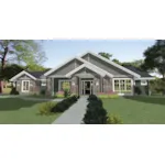 Country House Plan Front of Home - Gaston Lane Ranch Home 166D-0002 - Search House Plans and More