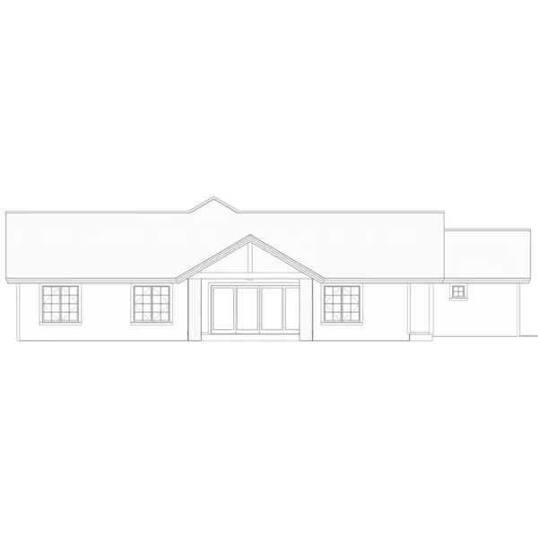 Country House Plan Rear Elevation - Gaston Lane Ranch Home 166D-0002 - Search House Plans and More