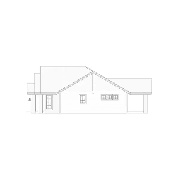 Country House Plan Right Elevation - Gaston Lane Ranch Home 166D-0002 - Search House Plans and More