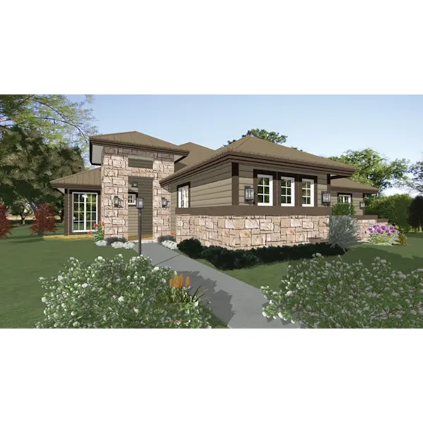 Ranch House Plan Front of Home - La Palvista European Home 166D-0003 - Shop House Plans and More