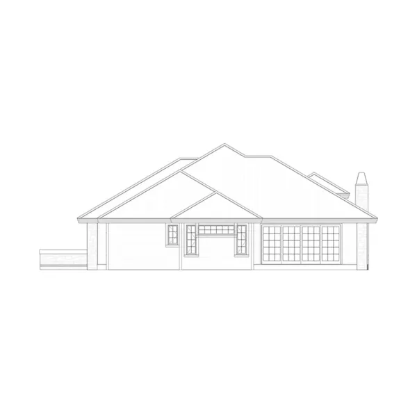 Ranch House Plan Rear Elevation - La Palvista European Home 166D-0003 - Shop House Plans and More