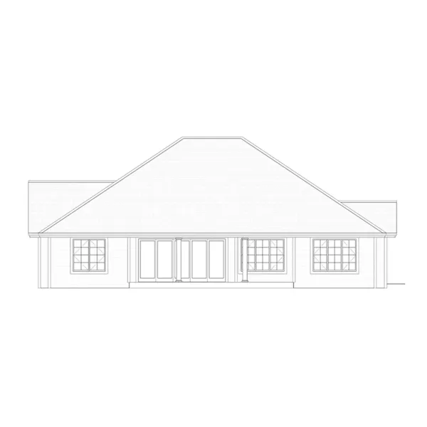 Ranch House Plan Rear Elevation - Lily Pond Craftsman Home 166D-0004 - Shop House Plans and More