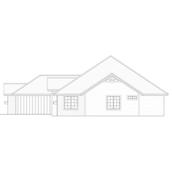 Ranch House Plan Right Elevation - Lily Pond Craftsman Home 166D-0004 - Shop House Plans and More