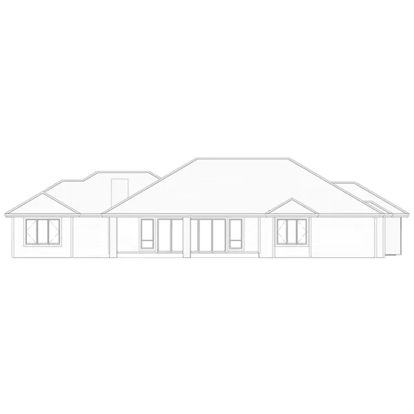 Rustic House Plan Rear Elevation - Milford Creek Ranch Home 166D-0005 - Shop House Plans and More