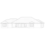 Rustic House Plan Rear Elevation - Milford Creek Ranch Home 166D-0005 - Shop House Plans and More