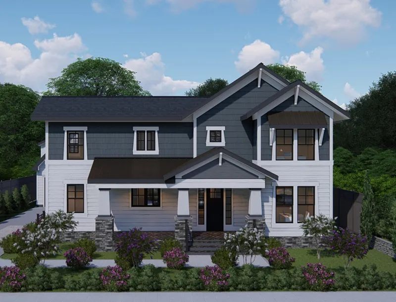 Modern Farmhouse Plan Front of Home - Jeanette Mill Craftsman Home 167D-0003 - Search House Plans and More