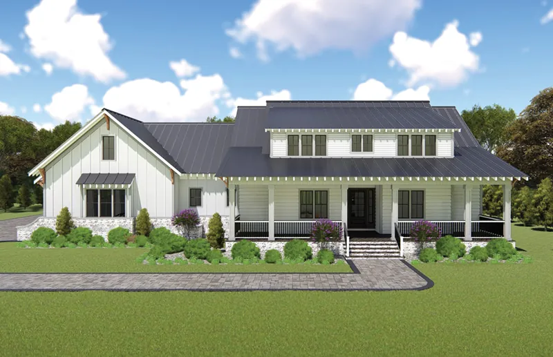 Country House Plan Front of Home - Hanley Dell Modern Farmhouse 167D-0005 - Search House Plans and More