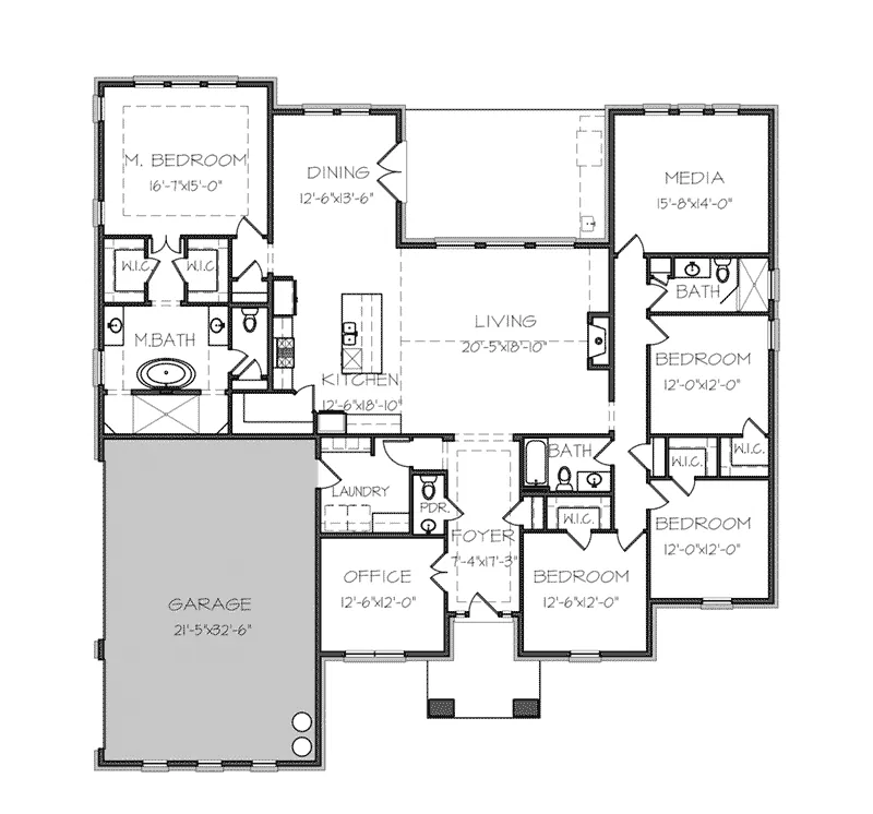 Traditional House Plan First Floor - Lambert Lane Modern Farmhouse 167D-0006 - Shop House Plans and More