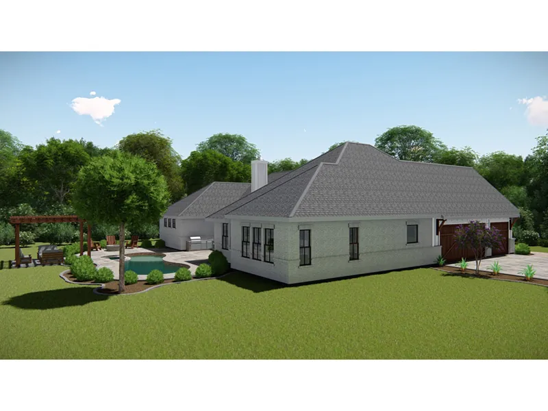 Traditional House Plan Rear Photo 04 - Lambert Lane Modern Farmhouse 167D-0006 - Shop House Plans and More