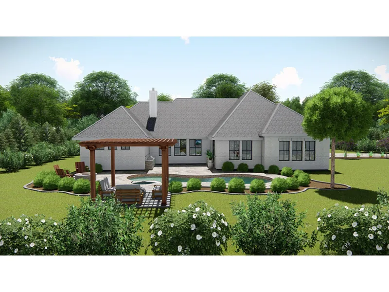 Traditional House Plan Rear Photo 05 - Lambert Lane Modern Farmhouse 167D-0006 - Shop House Plans and More