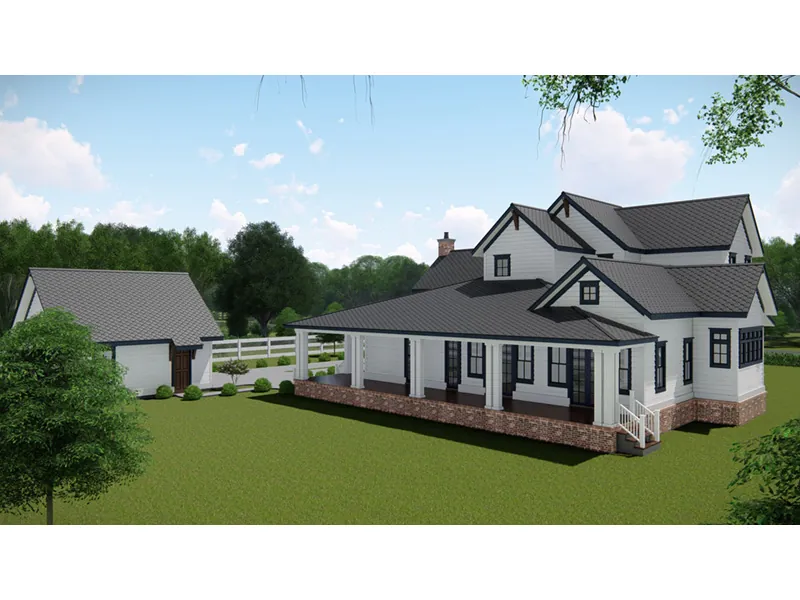 Modern Farmhouse Plan Rear Photo 01 - Splendor Creek Farmhouse 167D-0009 - Shop House Plans and More