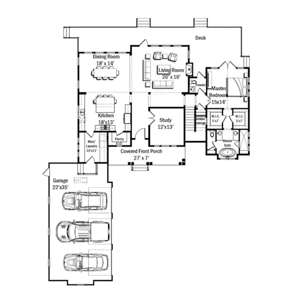 Luxury House Plan First Floor - Unity Hill Modern Farmhouse 167D-0010 - Shop House Plans and More