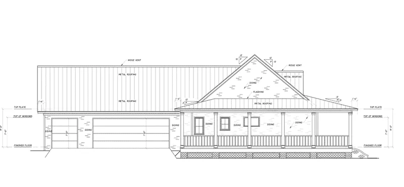Southern House Plan Left Elevation - Morgans Point Country Home 170D-0001 - Shop House Plans and More
