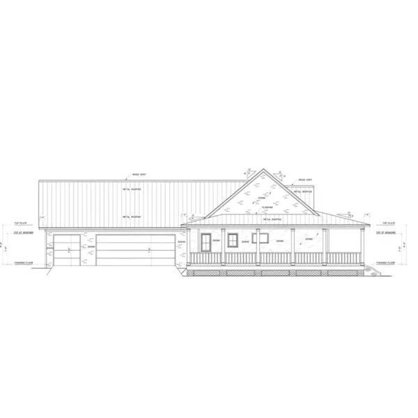 Cabin & Cottage House Plan Left Elevation - Morgans Point Country Home 170D-0001 - Shop House Plans and More