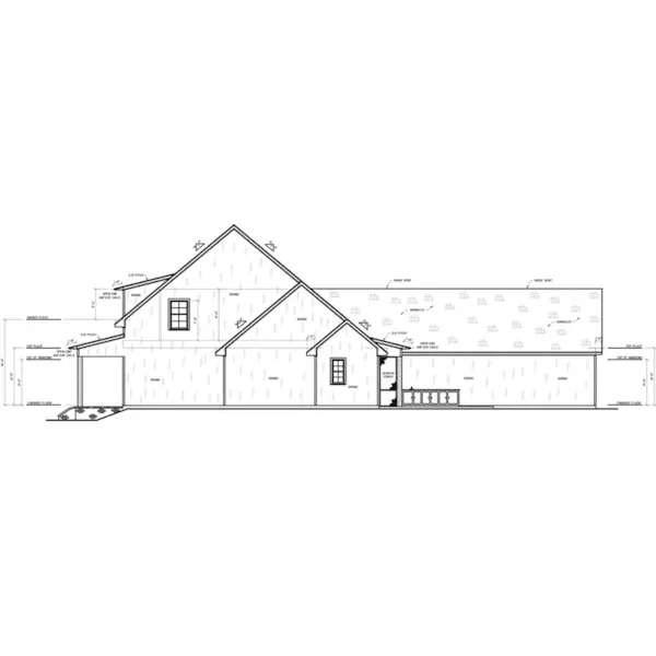 Farmhouse Plan Right Elevation - Sanders Lake Modern Farmhouse 170D-0003 - Shop House Plans and More