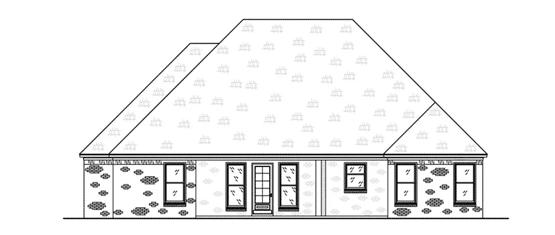Ranch House Plan Rear Elevation - Eagle Gate Ranch Home 170D-0007 - Search House Plans and More