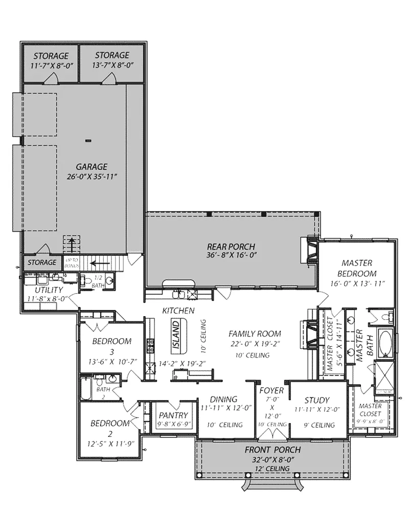 Country French House Plan First Floor - 170D-0008 - Shop House Plans and More