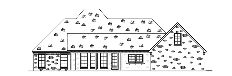 Country French House Plan Rear Elevation - 170D-0008 - Shop House Plans and More