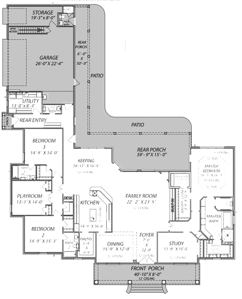 Lowcountry House Plan First Floor - 170D-0009 - Shop House Plans and More