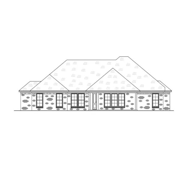 Ranch House Plan Rear Elevation - Bowman Creek Ranch Home 170D-0011 - Shop House Plans and More