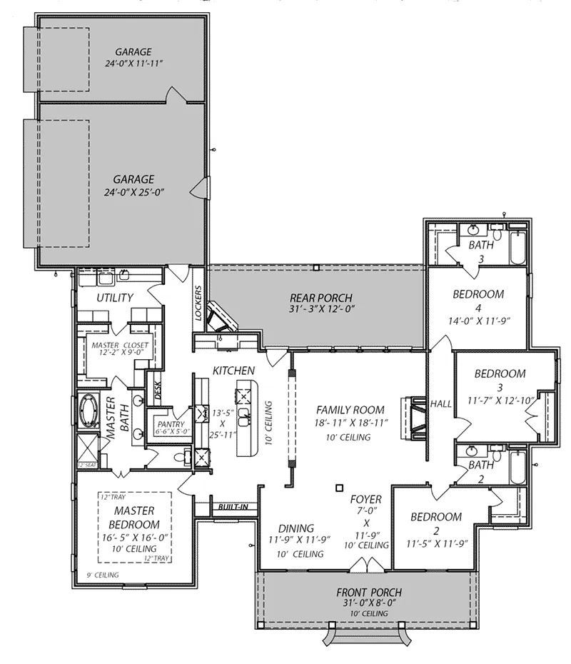 Farmhouse Plan First Floor - 170D-0012 - Shop House Plans and More