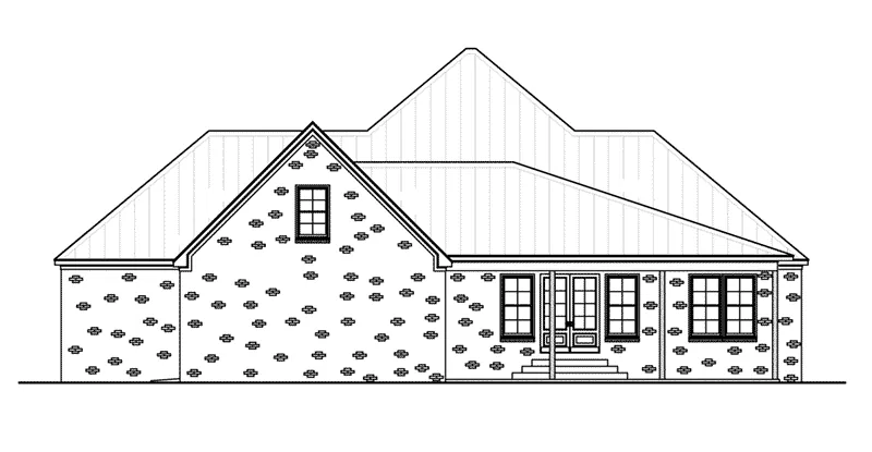 Traditional House Plan Rear Elevation - 170D-0013 - Shop House Plans and More