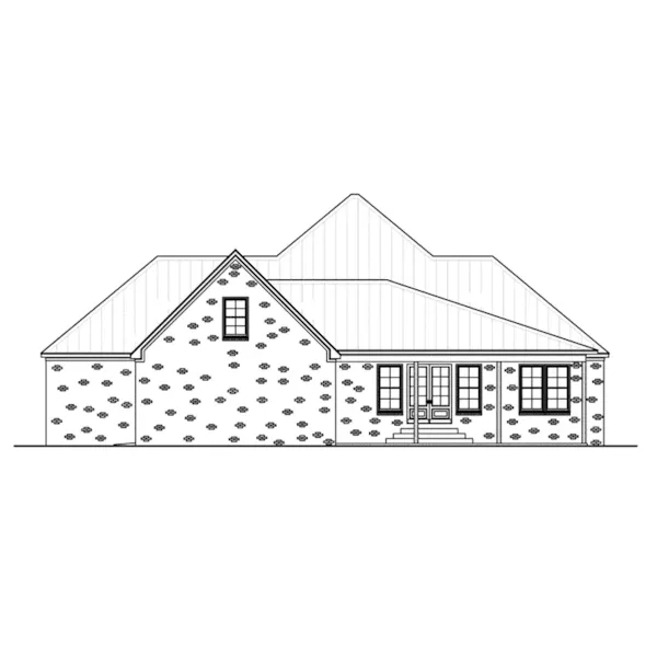 Ranch House Plan Rear Elevation - 170D-0013 - Shop House Plans and More