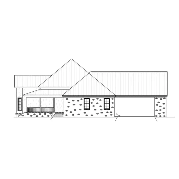 Ranch House Plan Right Elevation - 170D-0013 - Shop House Plans and More