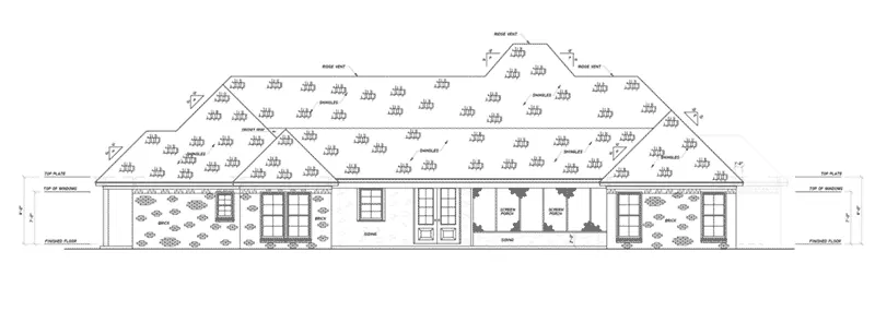 Country House Plan Rear Elevation - 170D-0015 - Shop House Plans and More