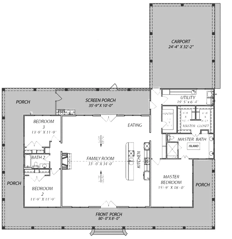 Traditional House Plan First Floor - 170D-0018 - Shop House Plans and More