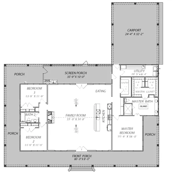 Country House Plan First Floor - 170D-0018 - Shop House Plans and More