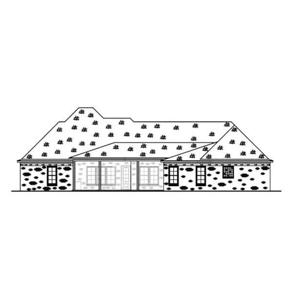 Ranch House Plan Rear Elevation - 170D-0019 - Shop House Plans and More