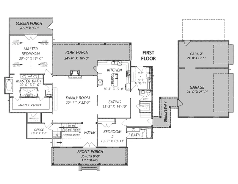 Farmhouse Plan Second Floor - 170D-0020 - Shop House Plans and More