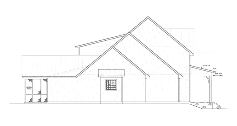 Farmhouse Plan Left Elevation - 170D-0020 - Shop House Plans and More