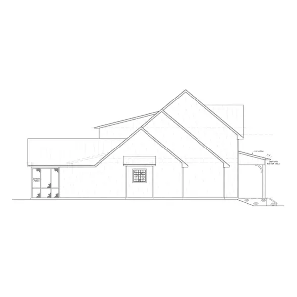 Modern Farmhouse Plan Left Elevation - 170D-0020 - Shop House Plans and More