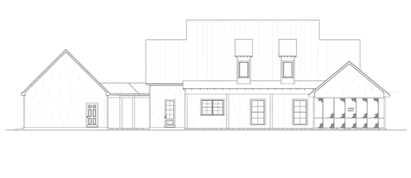 Farmhouse Plan Rear Elevation - 170D-0020 - Shop House Plans and More
