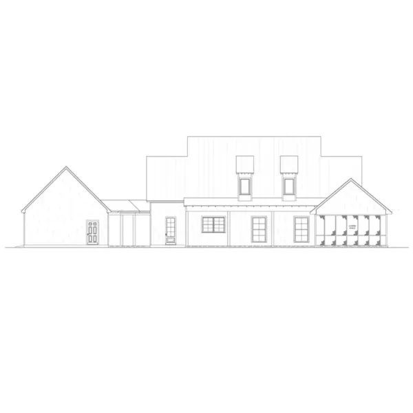 Modern Farmhouse Plan Rear Elevation - 170D-0020 - Shop House Plans and More