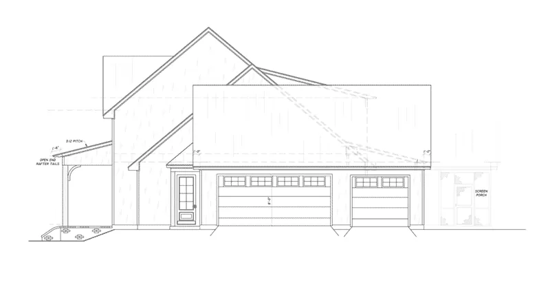 Farmhouse Plan Right Elevation - 170D-0020 - Shop House Plans and More