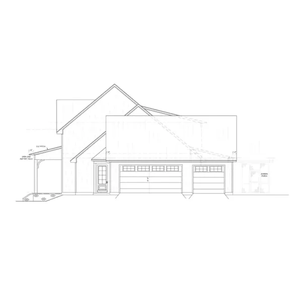 Modern Farmhouse Plan Right Elevation - 170D-0020 - Shop House Plans and More