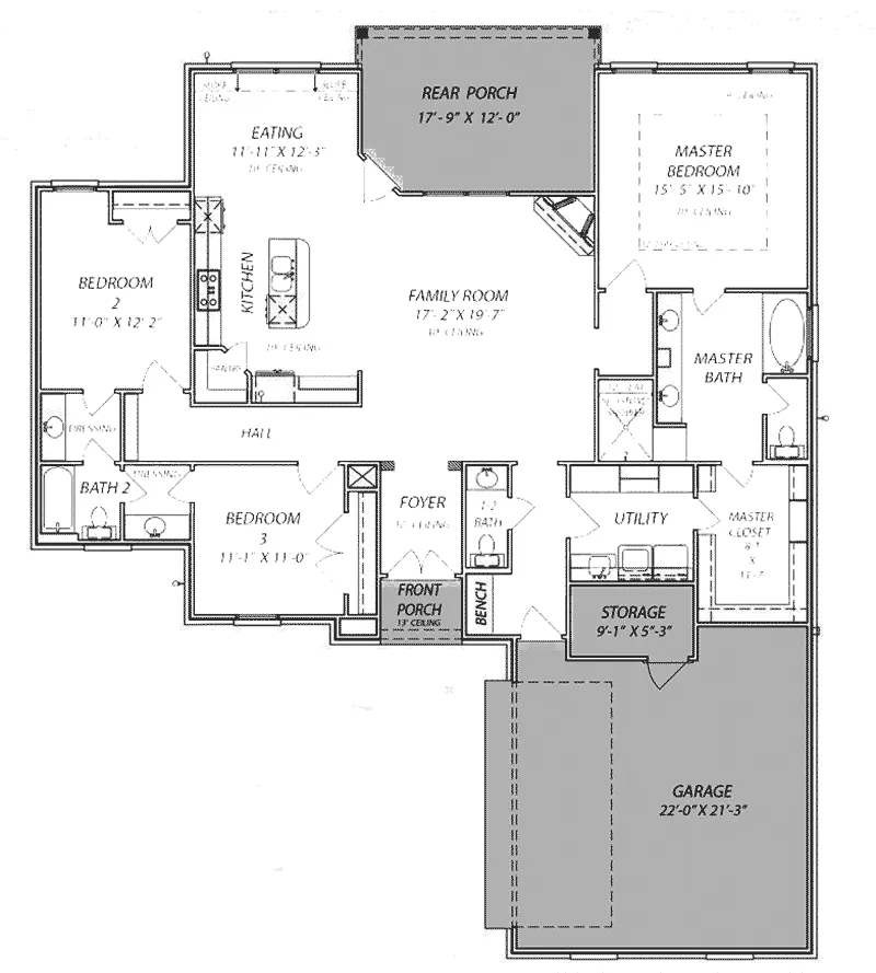 Country French House Plan First Floor - 170D-0021 - Shop House Plans and More