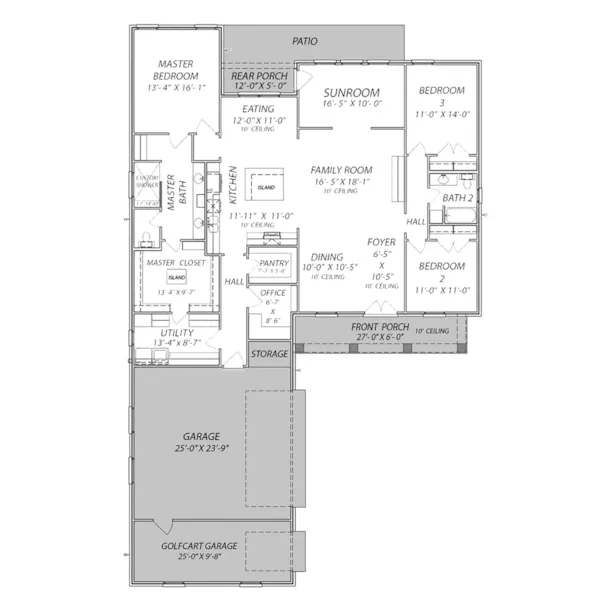 Traditional House Plan First Floor - 170D-0022 - Shop House Plans and More