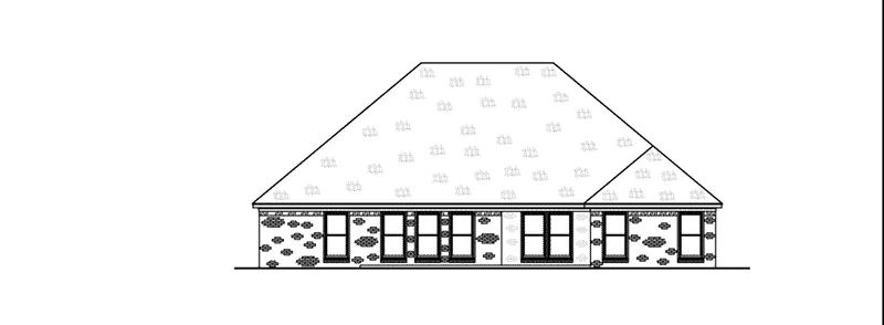 Ranch House Plan Rear Elevation - 170D-0022 - Shop House Plans and More