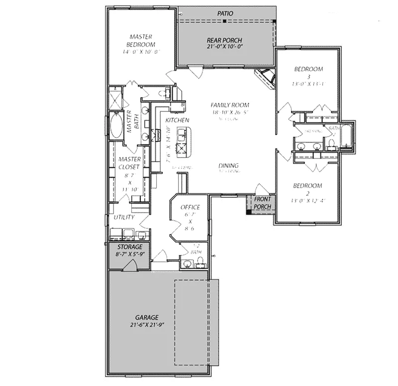 Country French House Plan First Floor - 170D-0023 - Shop House Plans and More