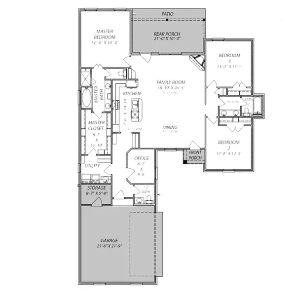 Southern House Plan First Floor - 170D-0023 - Shop House Plans and More