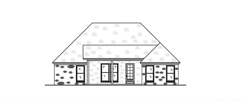 Country French House Plan Rear Elevation - 170D-0023 - Shop House Plans and More